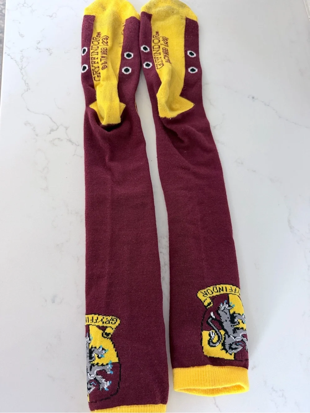 Hufflepuff Maroon & Yellow Lace-Up Knee High Socks